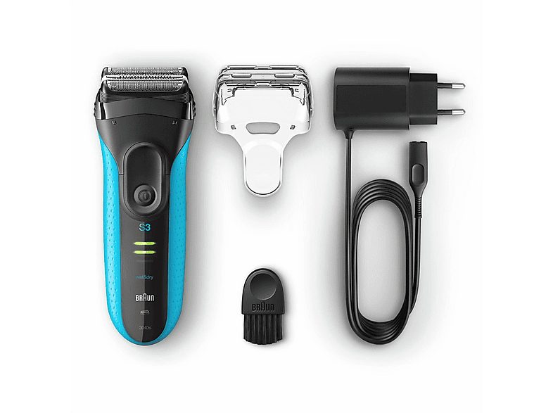 Afeitadora - BRAUN 3040, 50 min, Uso inalámbrico, Azul