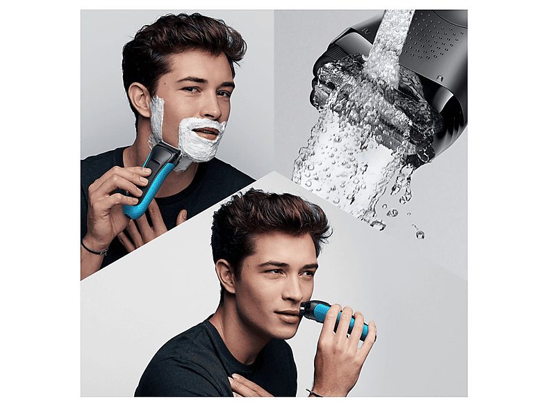 Afeitadora - BRAUN 3040, 50 min, Uso inalámbrico, Azul — foto 3