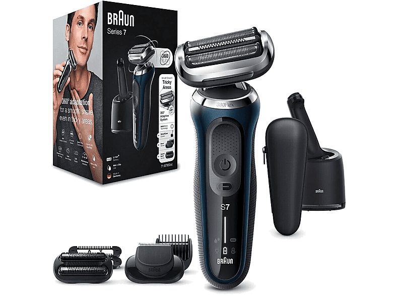 Afeitadora - BRAUN 4210201433767, 50.0 min, Recortadora de barba, Azul