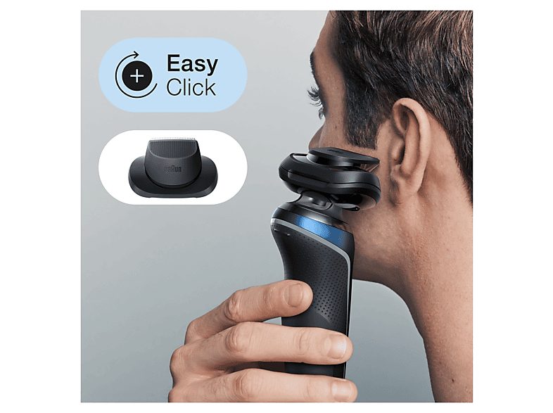 Afeitadora - BRAUN 433156, 50 min, carga rápida, recortador de precisión, lavable, afeitado en seco, afeitado en húmedo, Negro — foto 4