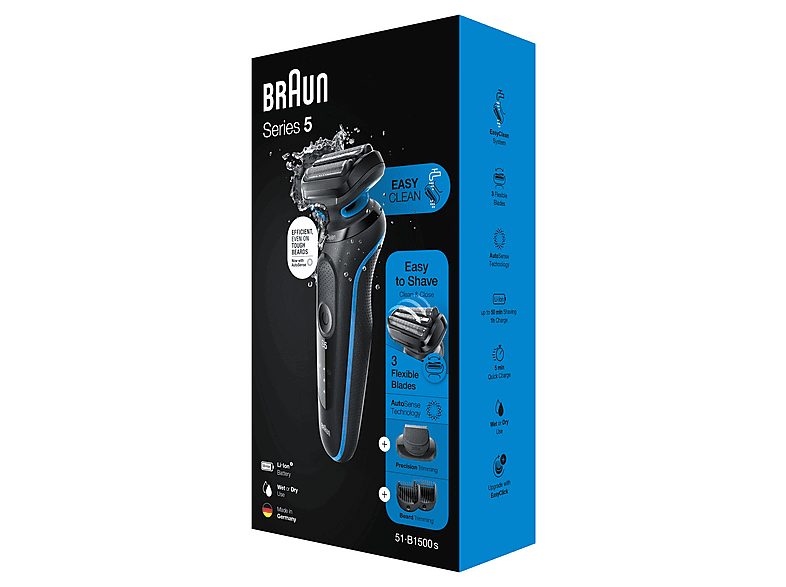 Afeitadora - BRAUN 51-B1500s, 50 min, Negro — foto 6