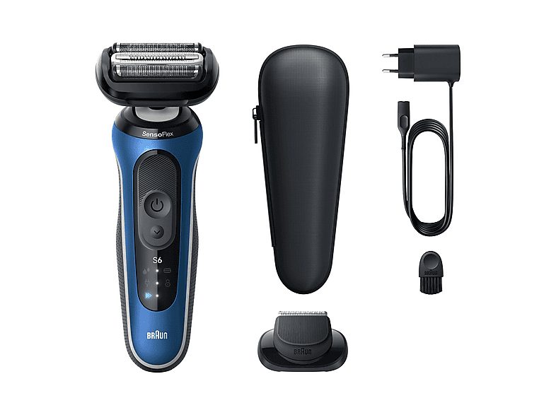 Afeitadora - Braun Afeitadora eléctrica Series 6  62-B1200S, 1 accesorio de precisión, 60 min autonomía, Afeitado en seco y en mojado, Azul — foto 10