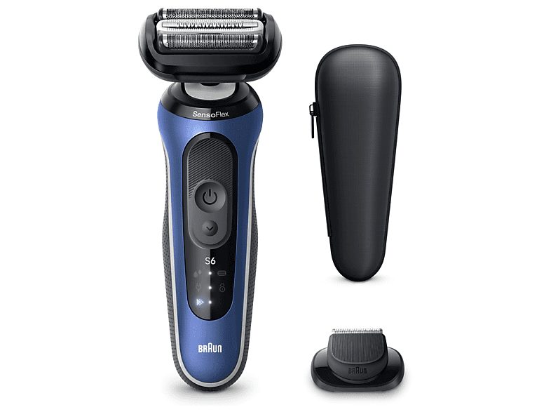 Afeitadora - Braun Afeitadora eléctrica Series 6  62-B1200S, 1 accesorio de precisión, 60 min autonomía, Afeitado en seco y en mojado, Azul — foto 2