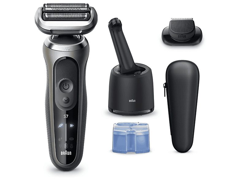 Afeitadora - Braun Afeitadora eléctrica Series 7 72-C7200CC,  3 modos, Centro SmartCare, 1 accesorio de precisión, Afeitado en seco y mojado, Oro — foto 2
