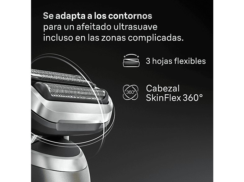 Afeitadora - Braun Afeitadora eléctrica Series 7 72-C7200CC,  3 modos, Centro SmartCare, 1 accesorio de precisión, Afeitado en seco y mojado, Oro — foto 3