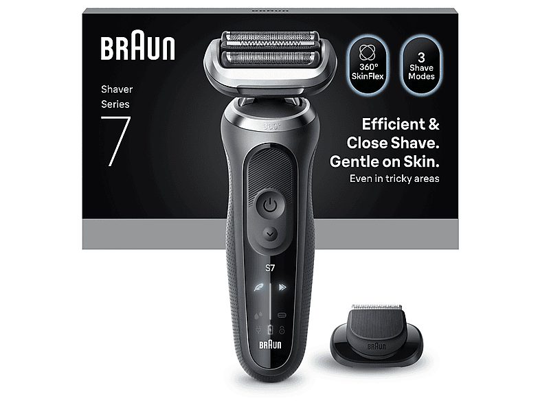 Afeitadora - Braun Afeitadora eléctrica Series 7 72-G1200S, 3 modos, 1 accesorio de precisión, 60 min autonomía, Afeitado en seco y en mojado, Gris — foto 8