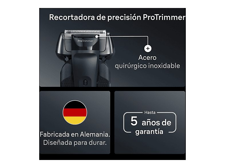Afeitadora - Braun Afeitadora eléctrica Series 8 8603s, SensoAdapt, 60 min autonomía, Afeitado en seco y en mojado, Gris — foto 6