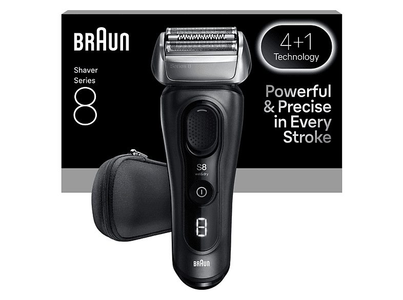 Afeitadora - Braun Afeitadora eléctrica Series 8 8603s, SensoAdapt, 60 min autonomía, Afeitado en seco y en mojado, Gris — foto 7