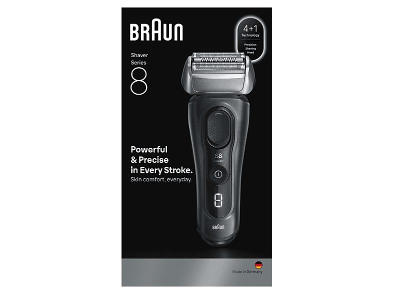 Afeitadora - Braun Afeitadora eléctrica Series 8 8603s, SensoAdapt, 60 min autonomía, Afeitado en seco y en mojado, Gris — foto 8