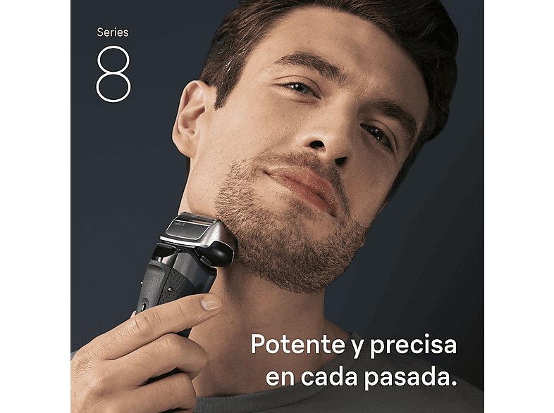 Afeitadora - Braun Afeitadora eléctrica Series 8 8663CC, SensoAdapt, 60 min autonomía, Centro SmartCare, Afeitado en seco y en mojado, Gris — foto 3