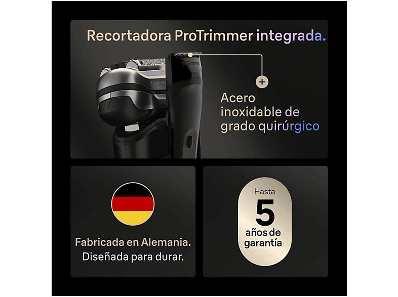 Afeitadora - Braun Afeitadora eléctrica Series 9 PRO+ 9600s, Pro SensoAdapt, 60 minutos autonomía, Afeitado en seco y en mojado, Negro — foto 5