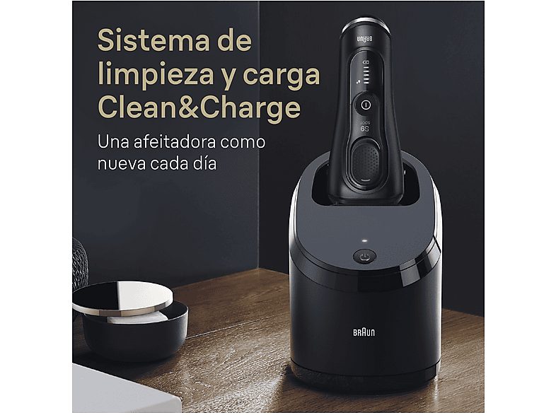 Afeitadora - Braun Afeitadora eléctrica Series 9 Sport CC, Centro de carga y limpieza SmartCare, Wet&Dry, Autonomía 60 min, Negra — foto 4