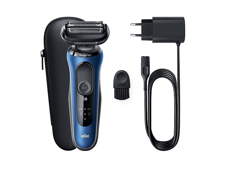 Afeitadora - BRAUN MAQUINA DE AFEITAR SERIES 6 AZUL BRAUN, 50 Min., Negro, Azul