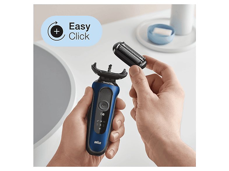 Afeitadora - BRAUN MAQUINA DE AFEITAR SERIES 6 AZUL BRAUN, 50 Min., Negro, Azul — foto 4