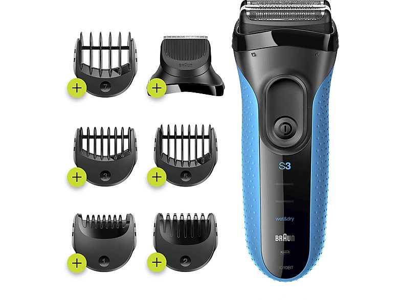 Afeitadora - BRAUN S3010BT, 45 min, Sistema de corte de triple acción., Negro