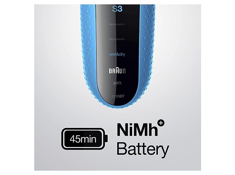 Afeitadora - BRAUN S3010BT, 45 min, Sistema de corte de triple acción., Negro — foto 5