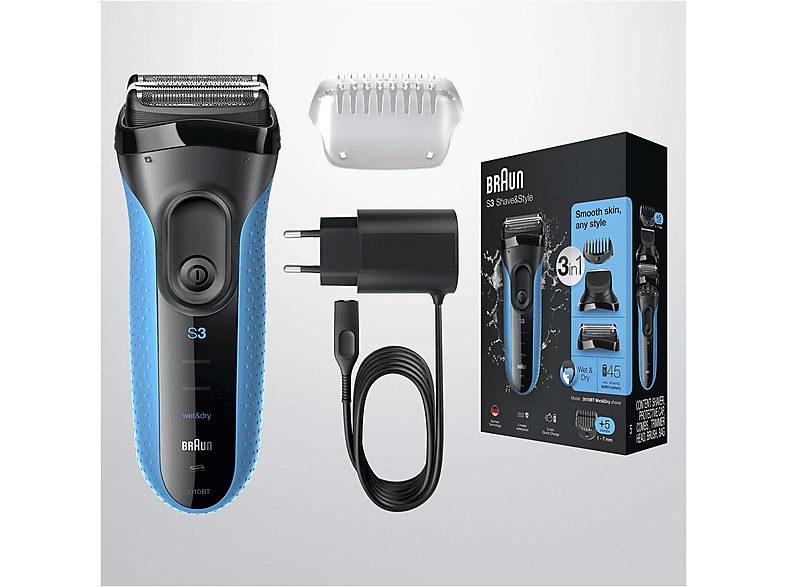 Afeitadora - BRAUN S3010BT, 45 min, Sistema de corte de triple acción., Negro — foto 6