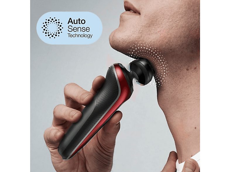 Afeitadora - Braun Series 6 61-R1200S, 3 Cuchillas, Afeitadora eléctrica para barba, EasyClick, Wet & Dry, Rojo — foto 3