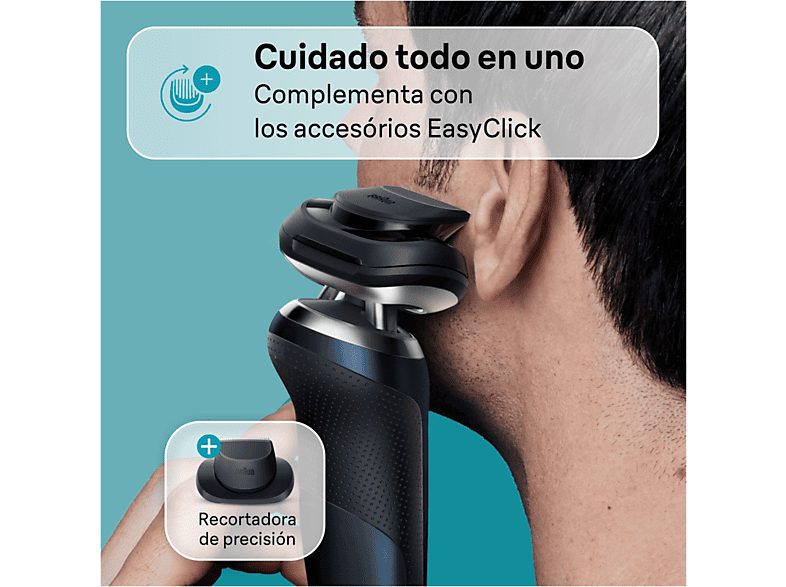 Afeitadora - Braun Series 7 71-B1200S, Afeitadora eléctrica de barba, Wet & Dry, Accesorio para corte de pelo, Azul — foto 5