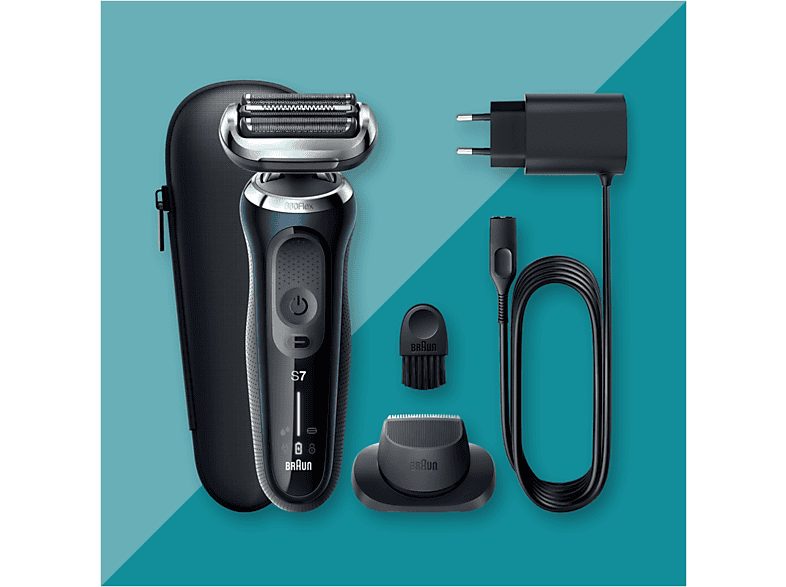 Afeitadora - Braun Series 7 71-B1200S, Afeitadora eléctrica de barba, Wet & Dry, Accesorio para corte de pelo, Azul — foto 7