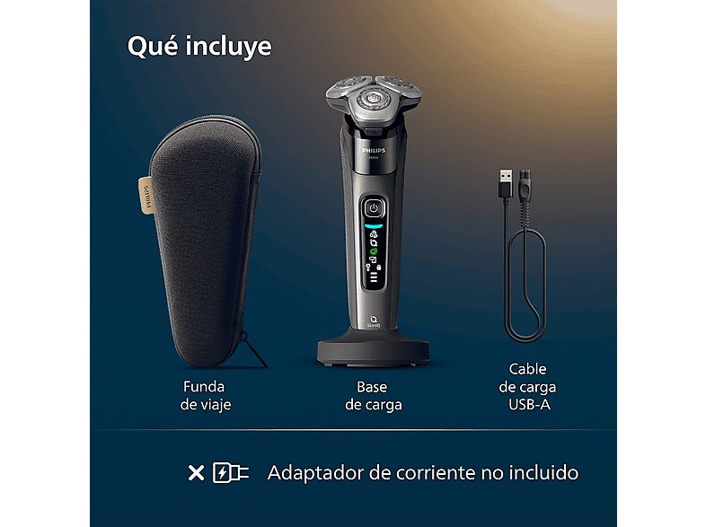 Afeitadora eléctrica - Philips i9000 X9002/10, SkinIQ IA, Levanta y Corta Triple Acción, Cabezal 360°, Uso Seco y Mojado, 50 min, Hydro SkinGlide — foto 5