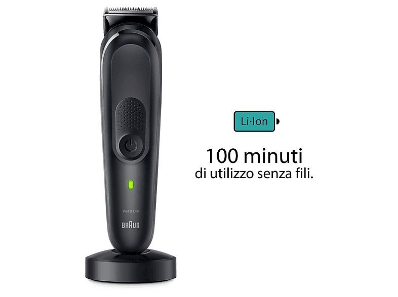 Afeitadora multifunción - BRAUN MGK7460;BRAUN, BarbaCuerpoOídoCabezalBigoteNariz accesorios, Negro — foto 6