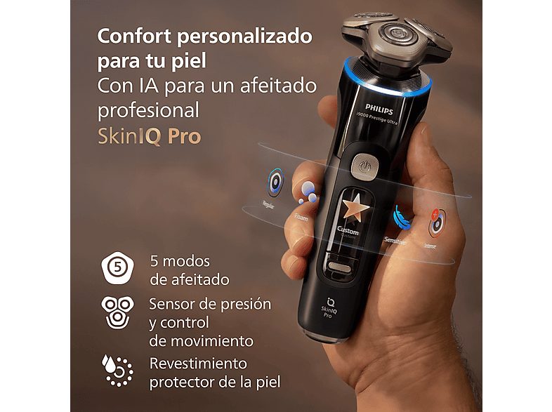 Afeitadora - Philips i9000 Prestige Ultra XP9400/31, Afeitado en seco/mojado con tecnología SkinIQ Pro, Sensor IA de presión y control, App smartphone — foto 8