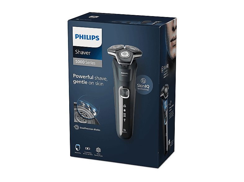 Afeitadora - PHILIPS S5884/38, 60 min, carga rápida, recortador de precisión, lavable, afeitado en seco, afeitado en húmedo, Verde — foto 6