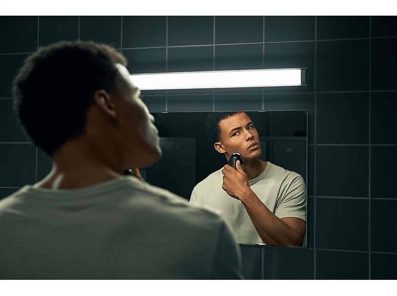 Afeitadora - PHILIPS S5885/35, 60 min, carga rápida, recortador de precisión, lavable, afeitado en seco, afeitado en húmedo, Negro, Azul — foto 6