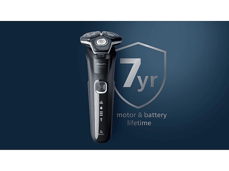 Afeitadora - PHILIPS S5898/79, 60 min, carga rápida, recortador de precisión, lavable, afeitado en seco, afeitado en húmedo, Cromo — foto 5