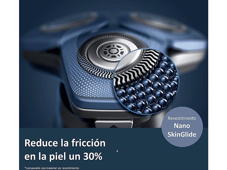 Afeitadora - Philips S7000 S7885/55, Afeitadora eléctrica, Seco y mojado, Base de limpieza, Conexión app, Soporte de carga, Cortapatillas, Azul — foto 7