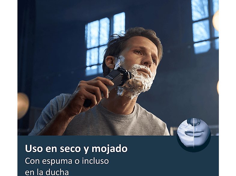 Afeitadora - Philips S7000 S7887/35, Afeitadora eléctrica, Seco y mojado, Conexión con app, Soporte carga, Cortapatillas, Cromado oscuro — foto 4