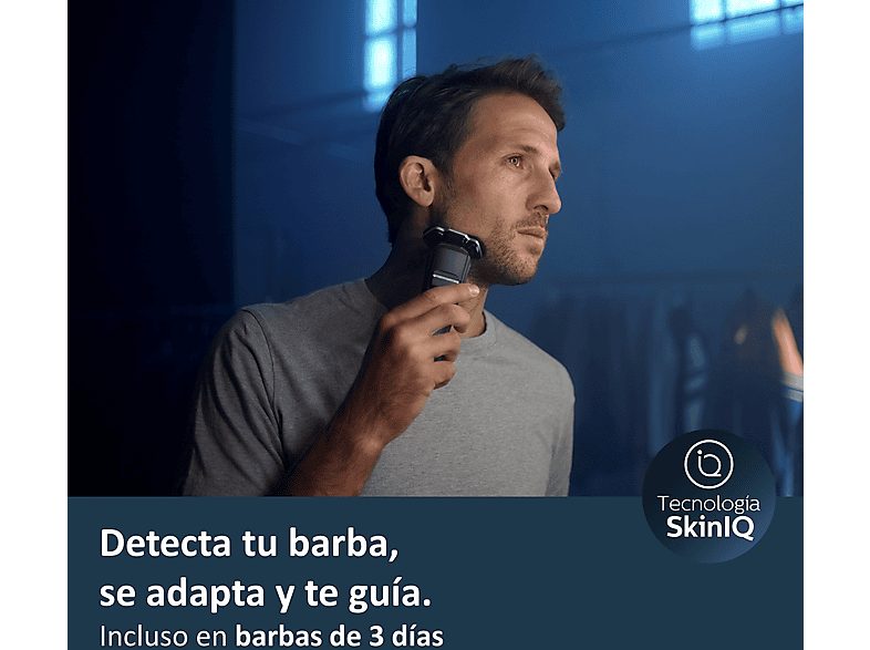 Afeitadora - Philips S7000 S7887/35, Afeitadora eléctrica, Seco y mojado, Conexión con app, Soporte carga, Cortapatillas, Cromado oscuro — foto 5