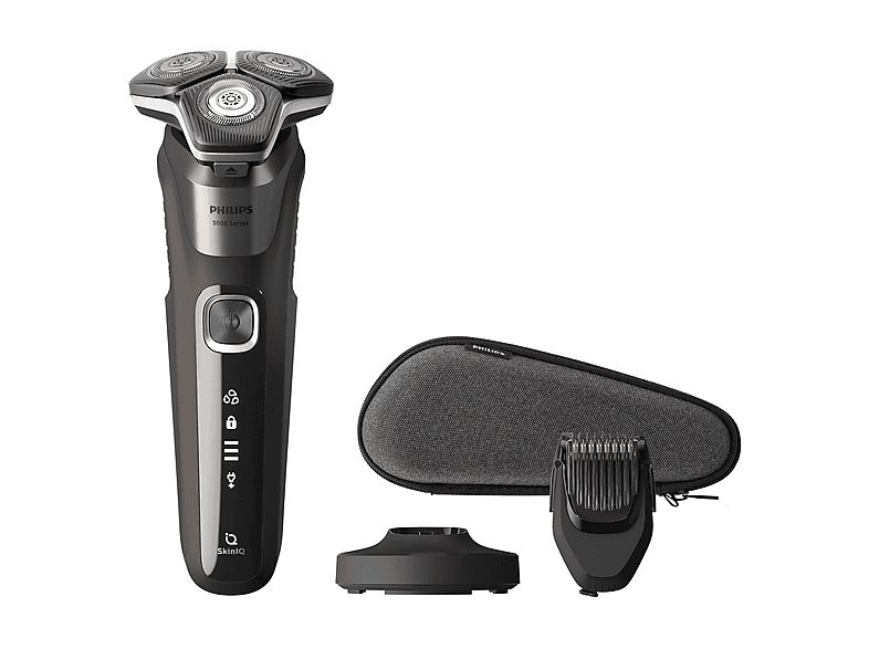 Afeitadora - PHILIPS SHAVER Series 5000 S5886/38, 60 Min., Cortador de relieves, Negro, Marrón — foto 2
