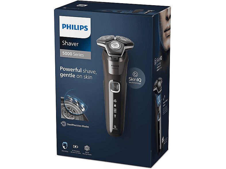 Afeitadora - PHILIPS SHAVER Series 5000 S5886/38, 60 Min., Cortador de relieves, Negro, Marrón — foto 3