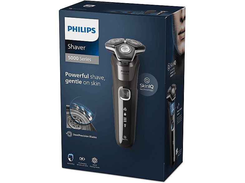 Afeitadora - PHILIPS SHAVER Series 5000 S5886/38, 60 Min., Cortador de relieves, Negro, Marrón — foto 4