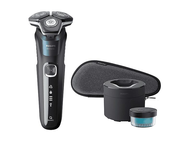 Afeitadora - PHILIPS SHAVER Series 5000 S5889/50, 60 Min., Negro, Azul — foto 3