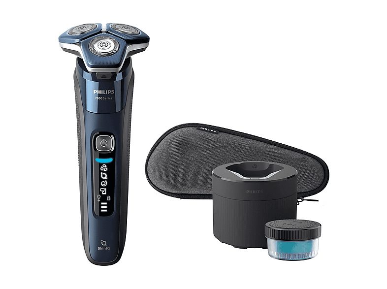 Afeitadora - PHILIPS SHAVER Series 7000 S7885/50, 60 Min., Cortador de relieves, Negro, Azul — foto 2