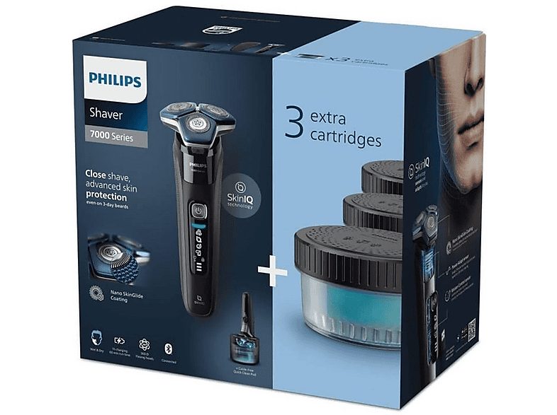 Afeitadora - PHILIPS SHAVER Series 7000 S7886/63, 60 Min., Cortador de relieves, Negro — foto 3