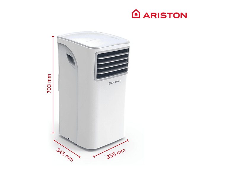 Aire Aconcidionado Portátil - ARISTON MOBIS 9, 9000 fg/h, 20 m², 47,5 dB(A), Blanco — foto 2