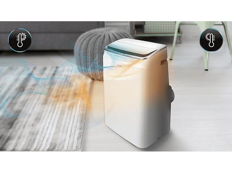 Aire acondicionado portátil - Cecotec ForceClima 12800 Soundless Heating Connected, 3024 fg/h, Bomba de calor, 5 modos, 3 veloc, Mando, Wi-Fi, Blanco — foto 4