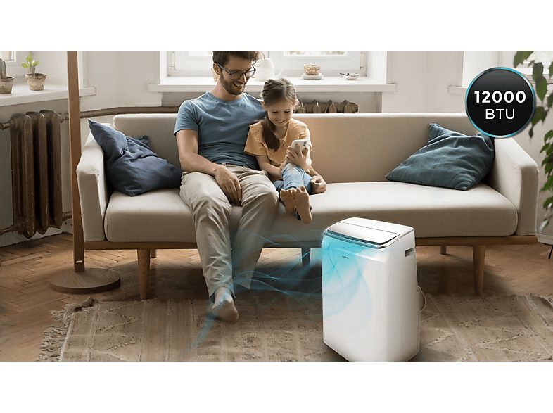 Aire acondicionado portátil - Cecotec ForceClima 12800 Soundless Heating Connected, 3024 fg/h, Bomba de calor, 5 modos, 3 veloc, Mando, Wi-Fi, Blanco — foto 5