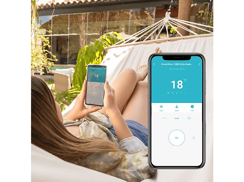 Aire acondicionado portátil - CECOTEC ForceClima 12850 Style Heating Connected, 12000 fg/h, 2 velocidades, 120 m², Multicolor — foto 4