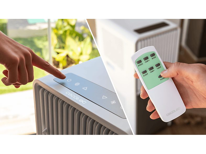 Aire acondicionado portátil - Cecotec ForceClima 9150 Style, 2250 fg/h, 2 velocidades, 25 m², 4 modos, Deshumidificador, Mando a distancia, White — foto 4