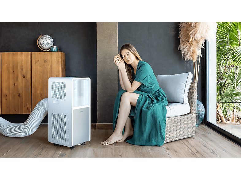 Aire acondicionado portátil - Cecotec ForceClima 9150 Style, 2250 fg/h, 2 velocidades, 25 m², 4 modos, Deshumidificador, Mando a distancia, White — foto 9