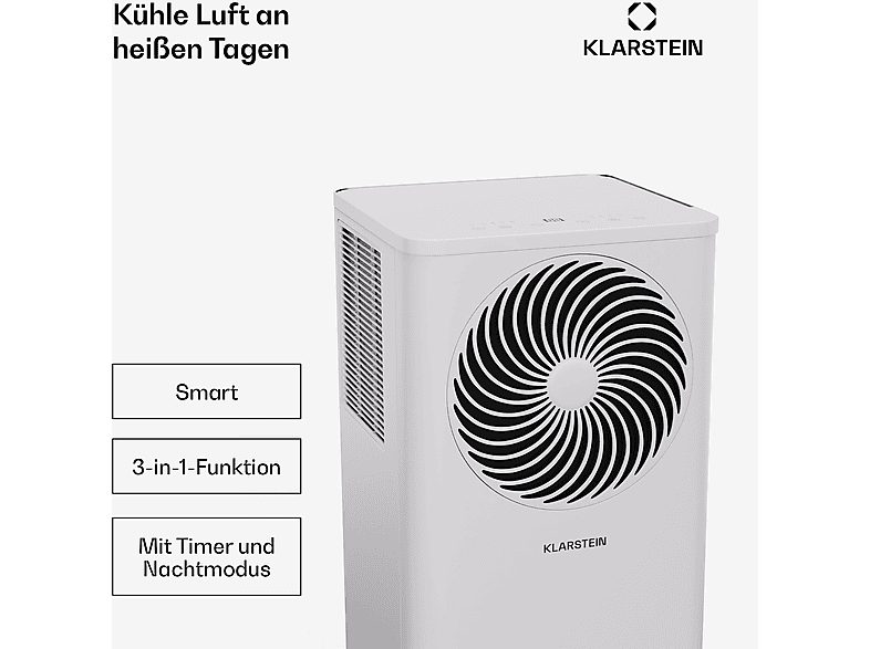Aire acondicionado portátil - KLARSTEIN Aero Ring, 7000 fg/h, 25 m², 64 dB(A), Blanco — foto 2