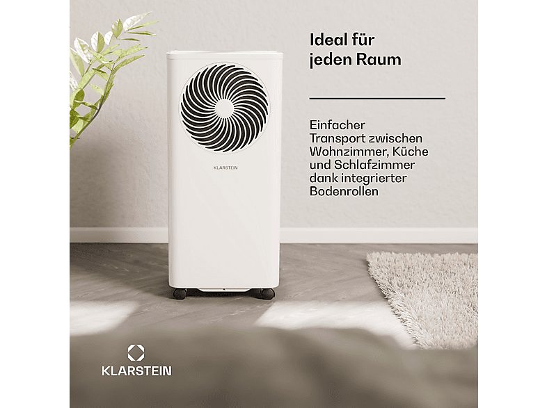 Aire acondicionado portátil - KLARSTEIN Aero Ring, 7000 fg/h, 25 m², 64 dB(A), Blanco — foto 4