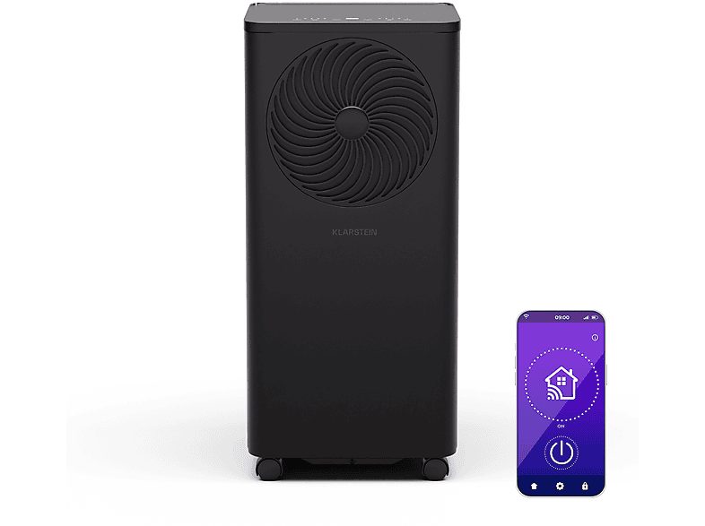 KLARSTEIN Aire acondicionado portátil - KLARSTEIN Aero Ring, 7000 fg/h, 25 m², 64 dB(A), Negro
