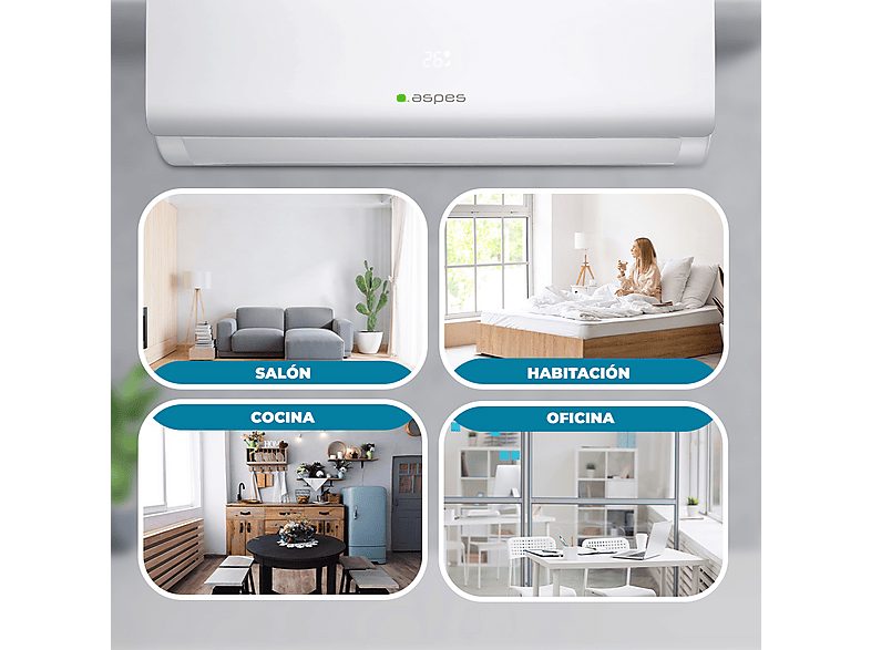 Aire acondicionado Split 1x1 - ASPES AAAS900W, Blanco — foto 8