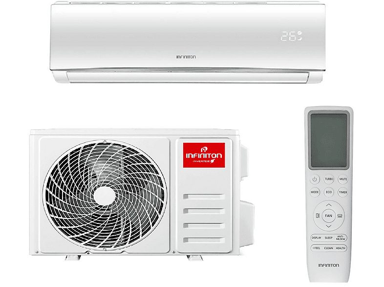 Infiniton Aire acondicionado Split 1x1 - INFINITON SPTSE09A2, 9000 fg/h, Función Inverter, Blanco